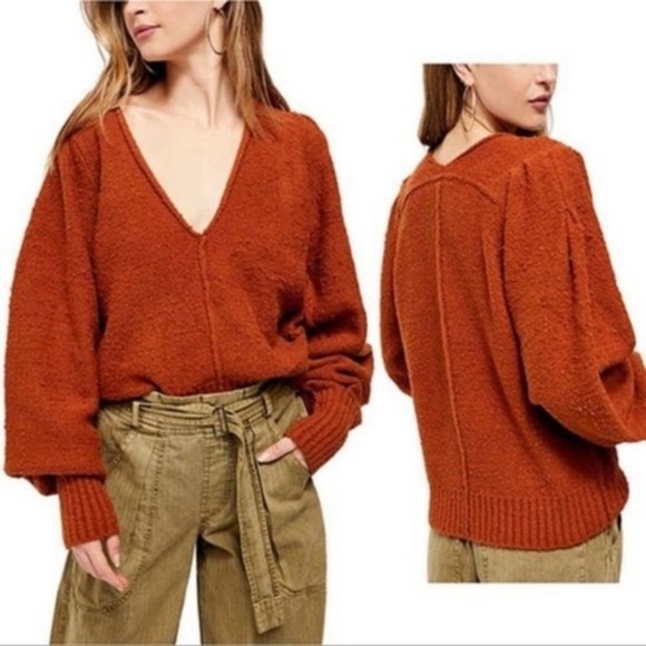 Free People Sweaters - Free people reverie V neck sweater in burnt butter